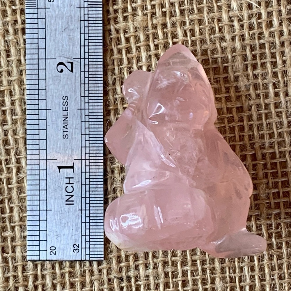 Fine VTG Antique Hand Carved Rose Quartz Daikokuten Seven Lucky Gods Figurine 2" - Picture 13 of 16